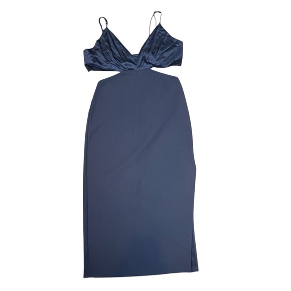 Abercrombie & Fitch sz Large Black Sleeveless CutOut Midi Party Dress New - Picture 2 of 10